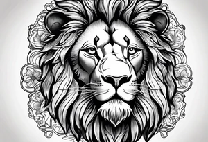 Lion head with the Leo astrology symbol tattoo idea