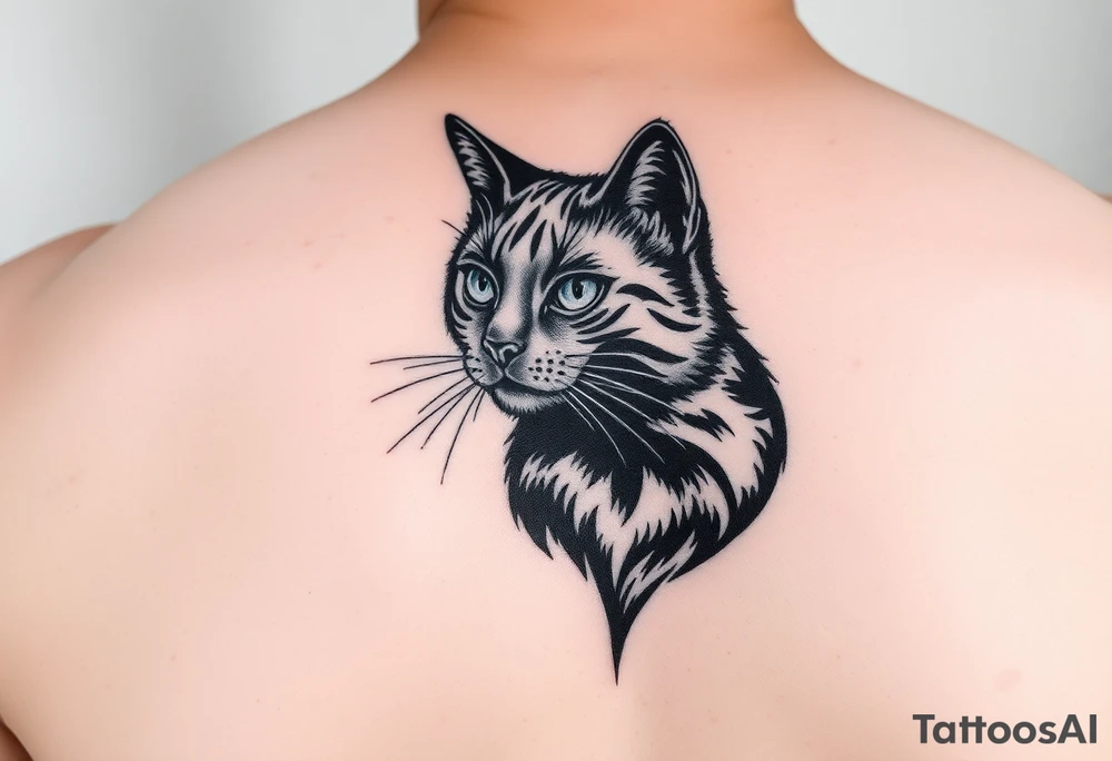 black cat tattoo idea