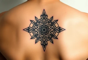 Polynesian geometric shield small neurodiversity tattoo idea