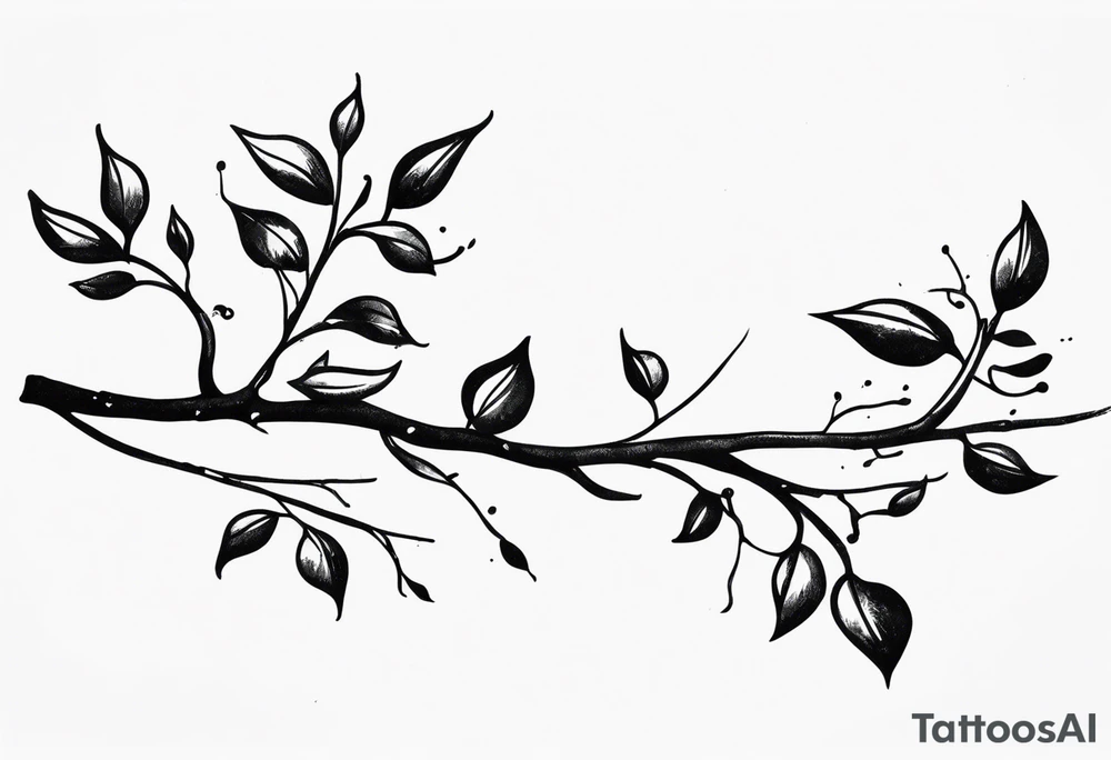 A rugged vine stem wrapping around forearm tattoo idea