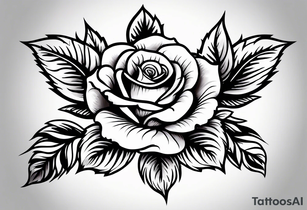 old school roses tattoo idea