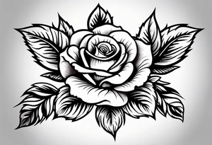 old school roses tattoo idea