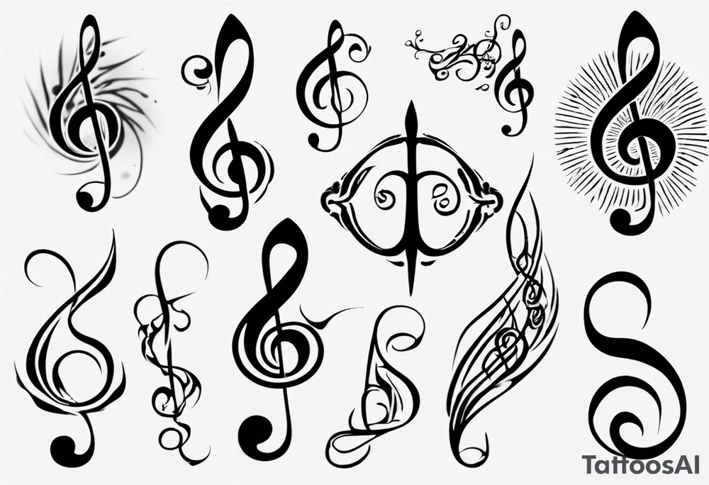 Bb A Bb E F A F
In blass clef tattoo idea