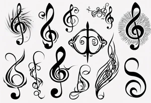 Bb A Bb E F A F
In blass clef tattoo idea