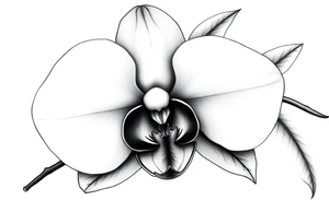 orchid with leavs tattoo idea