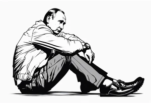 Vladimir Putin, knees on the ground, muzzle of kalashnikov is pointed at his head tattoo idea