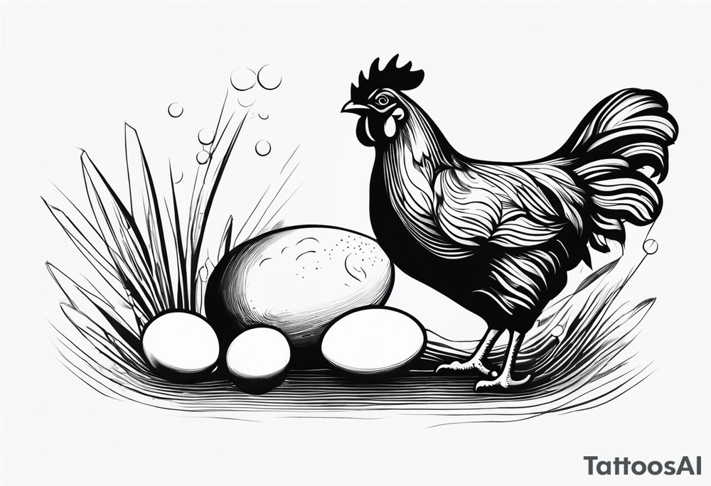 Chicken with eggs tattoo idea