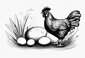 Chicken with eggs tattoo idea