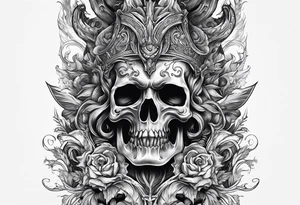 arm sleeve heaven at the top, satan falling down hellscape at bottom tattoo idea