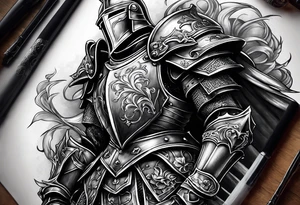 knight in heavy armor tattoo idea