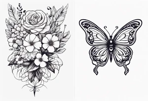 rib cage with 

 flowers and butterflies
simple design minimal sketch tattoo idea