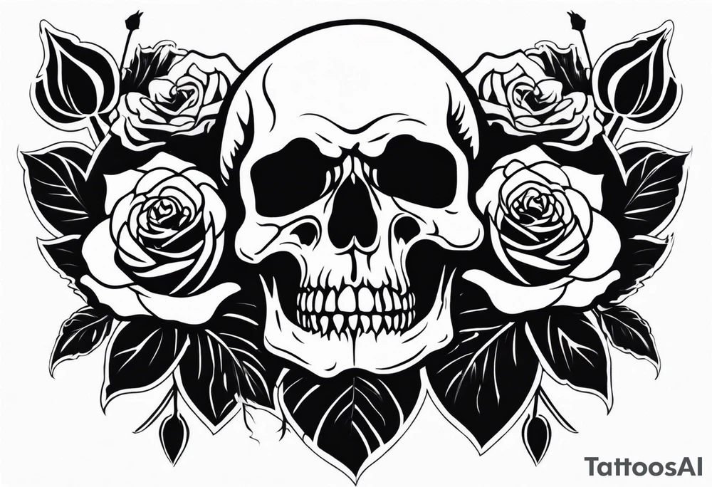 I want free skulls upright melting into each other in the background being roses tattoo idea