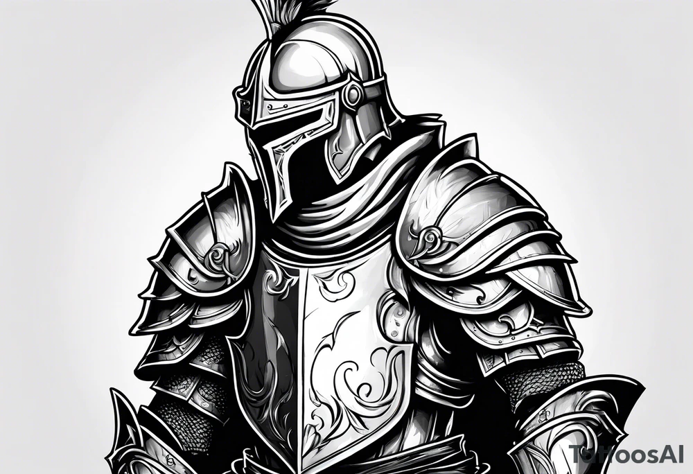 knight with heavy armor tattoo idea