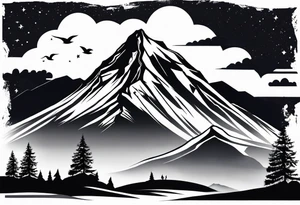 Small
Black
Mountain 
Silhouette tattoo idea