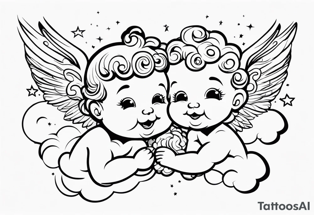 two cherubs tattoo idea