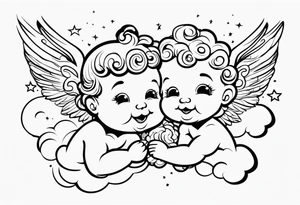 two cherubs tattoo idea