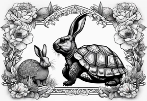 Tortoise and Rabbit tattoo idea