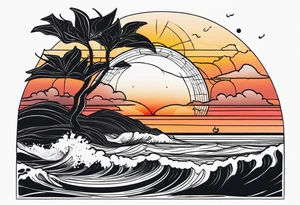 Sunset Over an Ocean Horizon tattoo idea