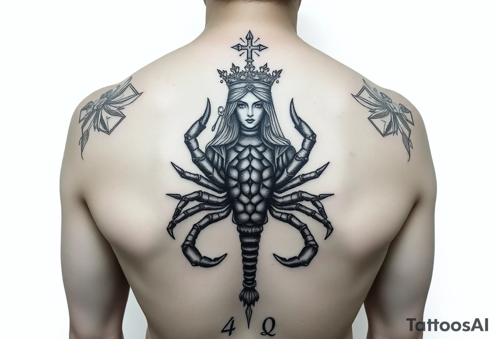 Scorpio, high priestess, empress, emperor, queen of ace, queen of cups, Ace of pentacles tattoo idea