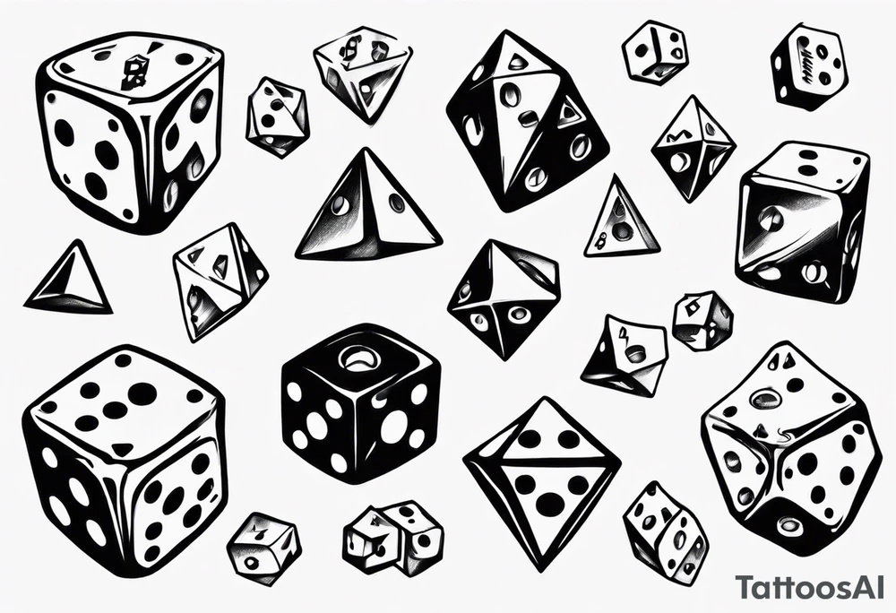 lost in random dice tattoo idea