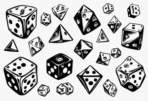 lost in random dice tattoo idea