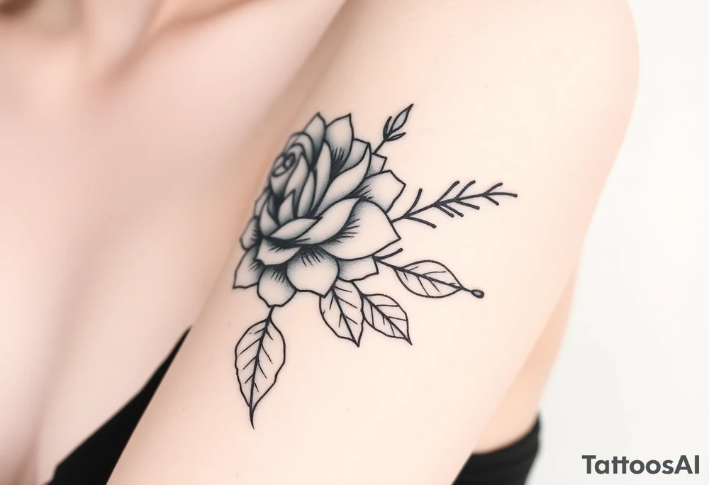 rose and chrysanthemum tattoo idea