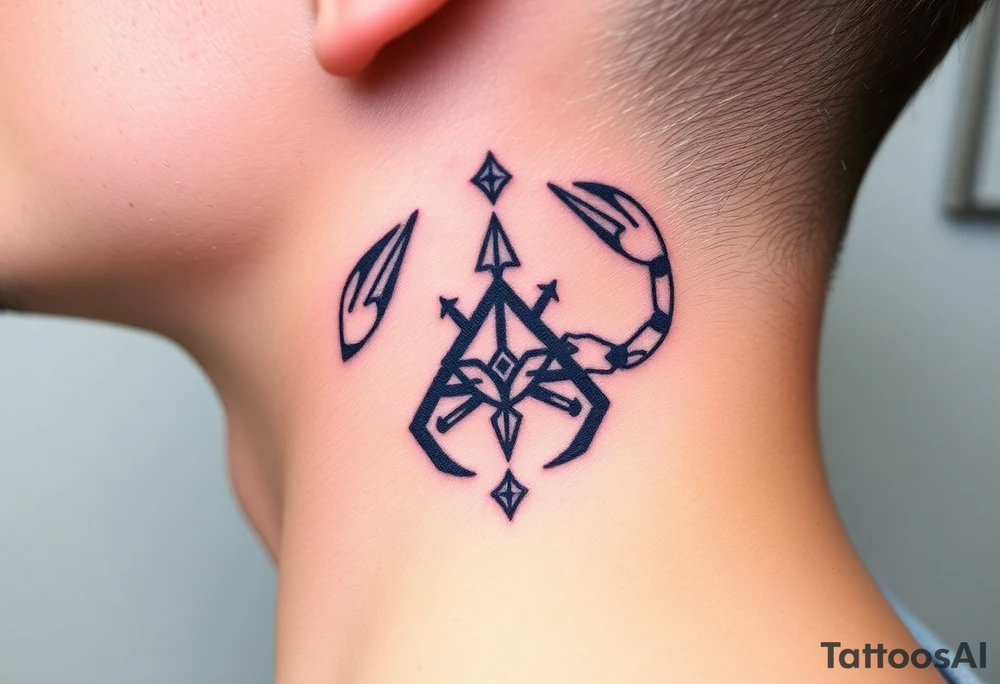 Sagittarius and cancer zodiac tattoo idea