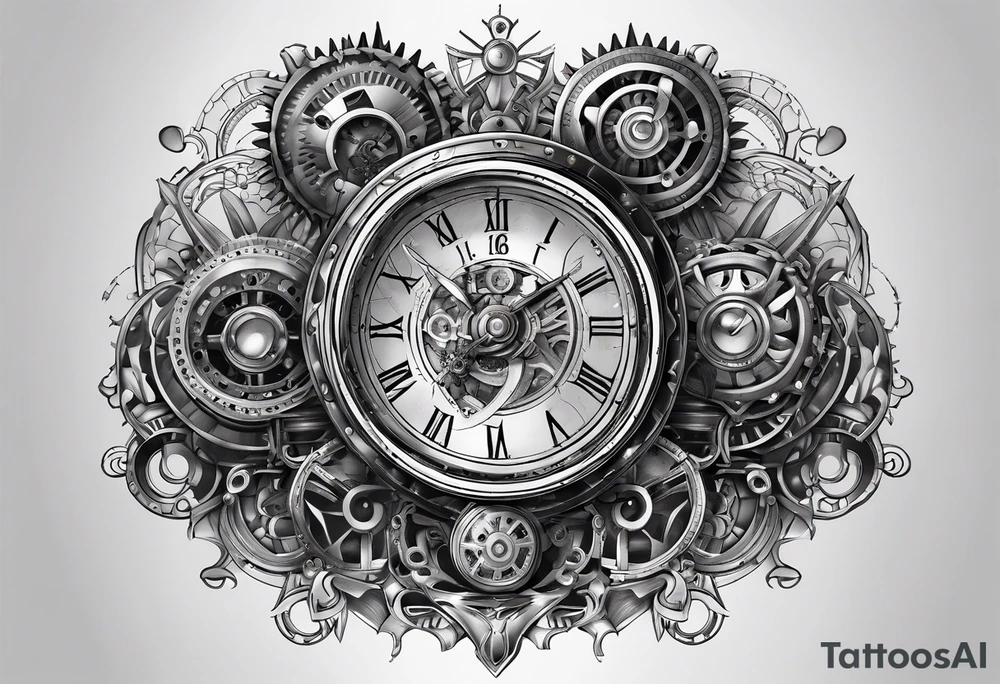 Steampunk clockwork tattoo idea