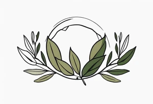 rock tattoo with olive leaves around it tattoo idea