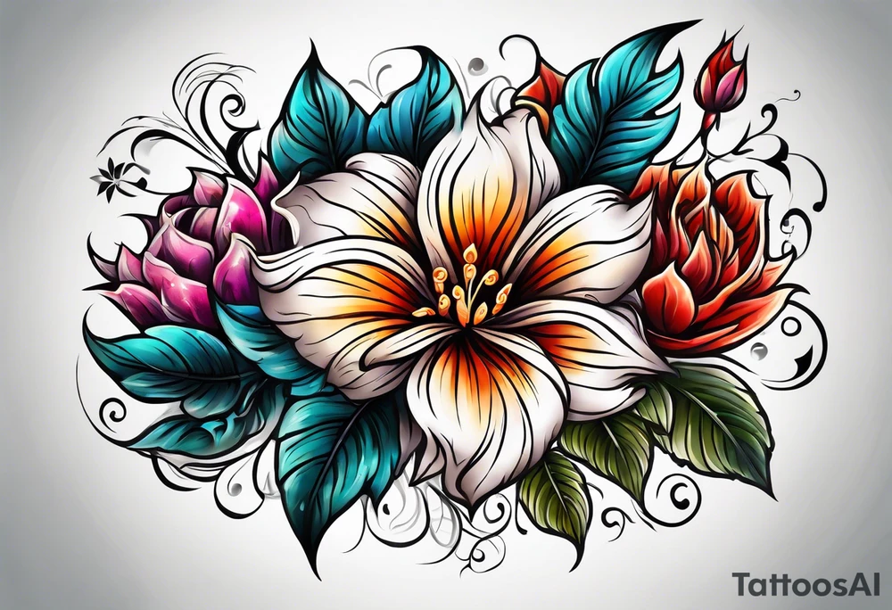 Flower fire for a male tattoo tattoo idea