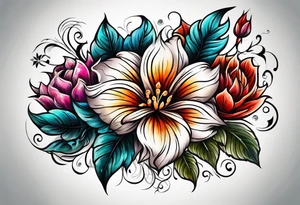Flower fire for a male tattoo tattoo idea