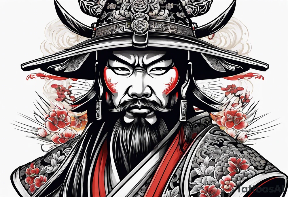 gangster Chinese samurai tattoo idea