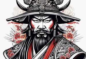 gangster Chinese samurai tattoo idea