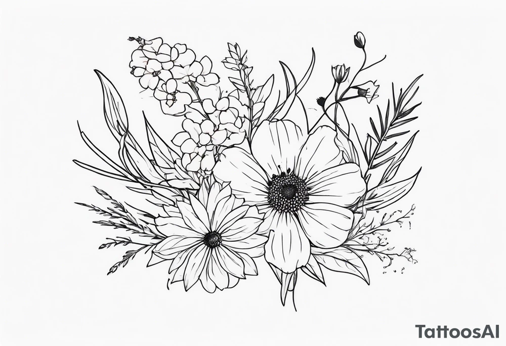 few wildflowers tattoo idea