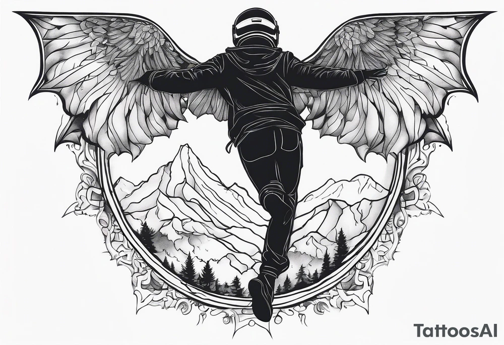 wing suit tattoo idea