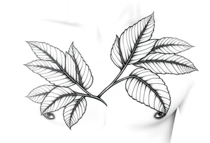 Hawaiian breadfruit tree leaves tattoo idea