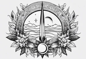 elegant dainty spiritual moon sun arrow spine tattoo tattoo idea