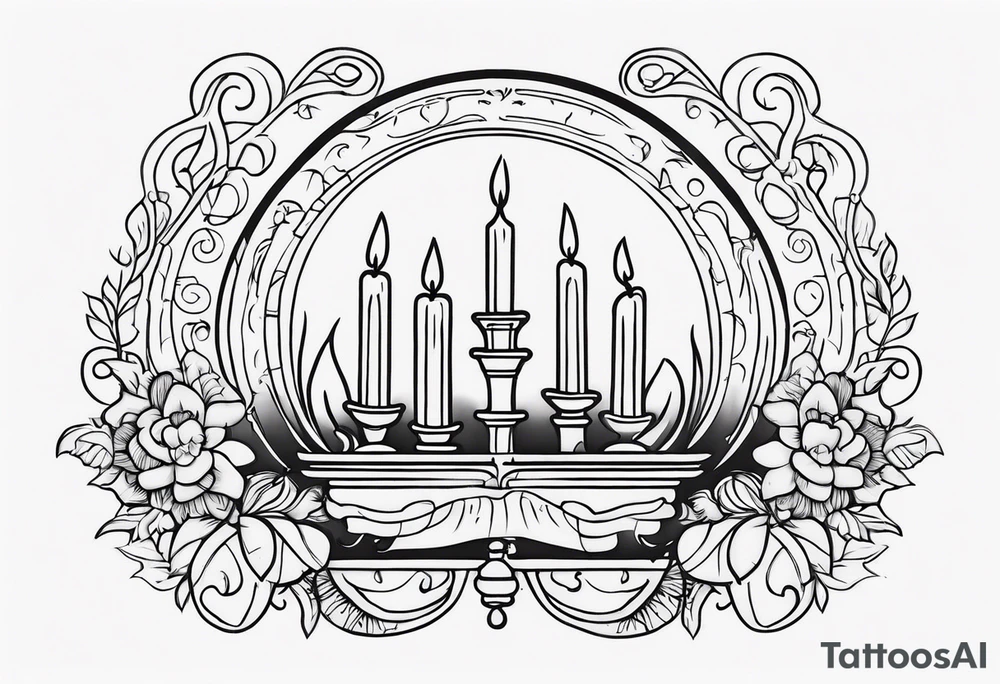 parchemins avec la phrase where candlelights flickers though the air is deathly still tattoo idea