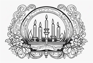 parchemins avec la phrase where candlelights flickers though the air is deathly still tattoo idea