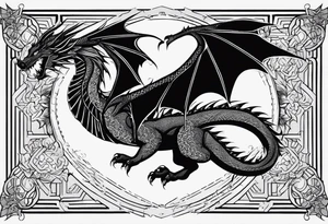 Dragon flying  tattoo in back tattoo idea