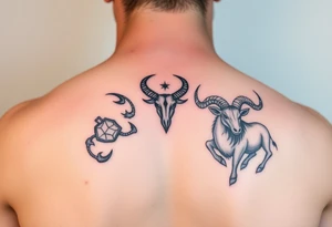 Meaningful tattoo for a Scorpio woman and a male Taurus tattoo idea