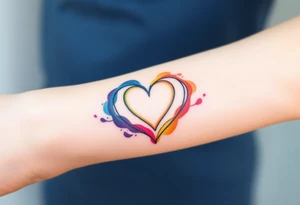infinity symbol surrounded with heart in rainbow colors tattoo idea