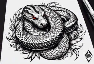 Black snake and white snake wrestling tattoo idea