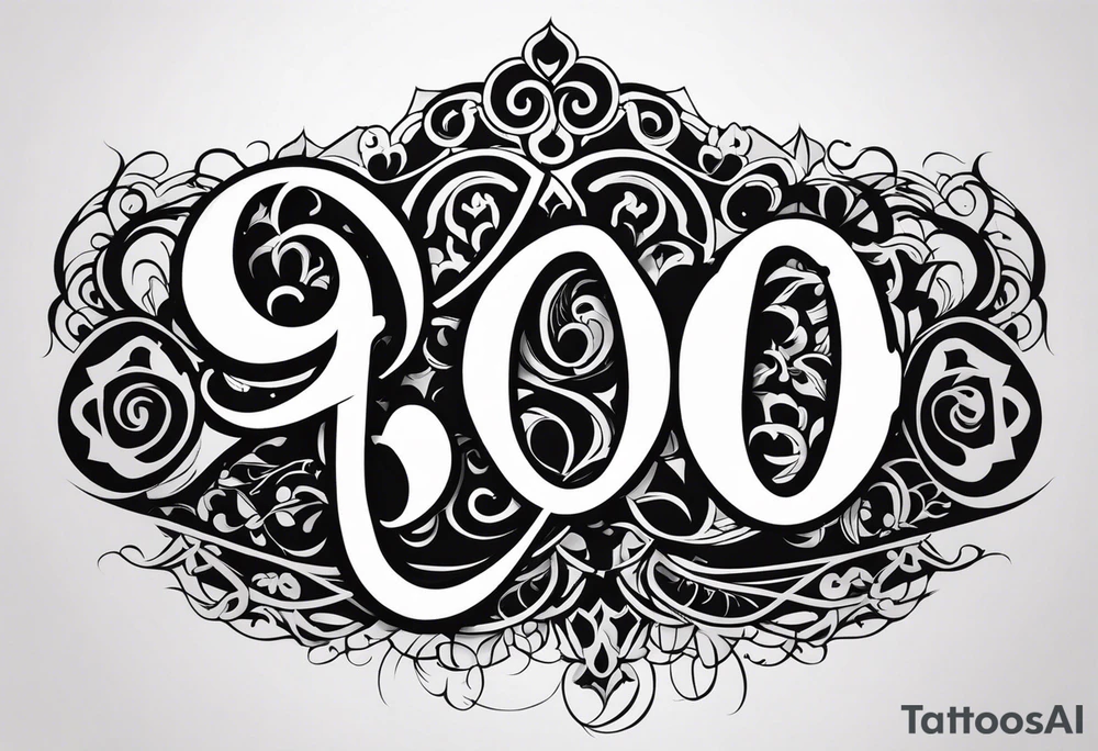 “900 DAYS” large gothic script tattoo tattoo idea