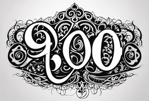 “900 DAYS” large gothic script tattoo tattoo idea