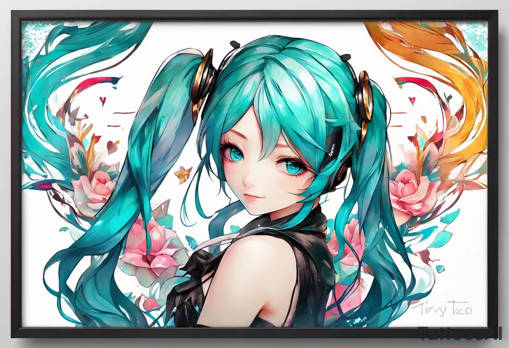 Tiny Small miku_hatsune beautiful not a portrait tattoo idea