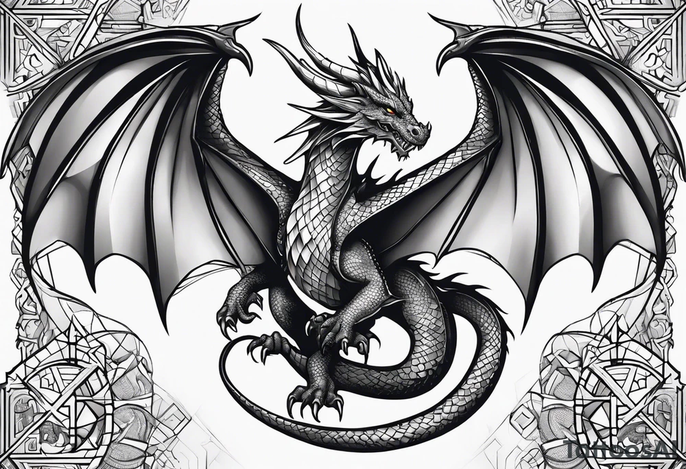 dragon winged tattoo idea