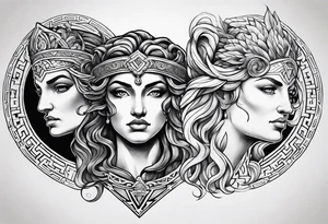 Three moirai greek mythology tattoo tattoo idea