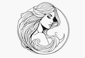 create a sketch of a minimalist mermaid tattoo tattoo idea