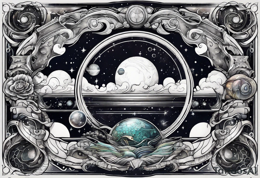 Outer space, ocean tattoo idea